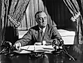 President Franklin D. Roosevelt Broadcasting his First Fireside Chat Regarding the Banking Crisis, from the White House, Washington, D.C.