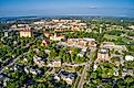 Aerial view of Lawrence in Kansas.