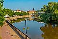 Emajogi River as it passes through the city of Tartu in Estonia.