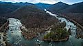 The French Broad River.