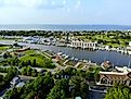 Aerial view of Lewes, Delaware.