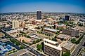 Aerial view of downtown Amarillo, Texas in summer. 