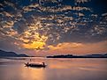 Sunset on the Brahmaputra River