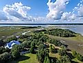 Aerial view of the Wadmalaw Island.