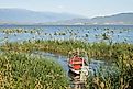 Doiran Lake located at the border of Greece and Republic of Macedonia.