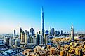 Amazing view of the Dubai futuristic skyline, Dubai, UAE
