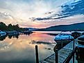 Sunrise over Lake George, New York.