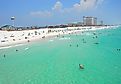 Wide view of Pensacola, Florida Beach and Seashore.