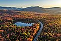 Overlooking the Kancamagus Highway, White Mountains, New Hampshire in fall.