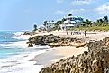 Coastline view at Stuart Rocks Beach in Stuart, Florida in Martin County