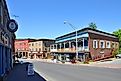  Main Street in village of Saranac Lake in Adirondack Mountains, New York, USA.