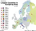 map showing the 10 largest countries in Europe