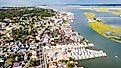 Aerial view of Chincoteague Island, Virginia