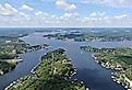 Aerial view of Lake of the Ozark in Missouri.