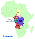 Map of the 9 Middle African countries.