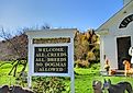 Sign for dog chapel in Vermont.