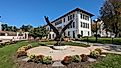 Red Hawk statue at the campus of Montclair State University. Editorial credit: quiggyt4 / Shutterstock.com. 