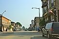 Looking south at downtown Algoma, Wisconsin on Wisconsin Highway 42.