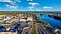 Aerial view of Middletown, Connecticut.