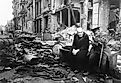 Two aged men lamenting on the destruction of Berlin.