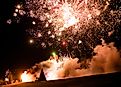 Fireworks at the Festival of the Bonfires in Lutcher, Louisiana.