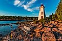 Peaceful morning light at Big Tub Lighthouse in Tobermory, Ontario, Canada