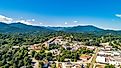 Aerial view of Waynesville, North Carolina.