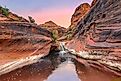 A natural stream in the Snow Canyon State Park near Red Mountain Resort in Ivins, Utah.