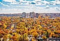 Beautiful fall views of New Haven and Yale University from the summit of East Rock Park. Image credit Winston Tan via Shutterstock.