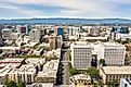 Aerial view of downtown San Jose on a clear day, south of San Francisco Bay, California. 