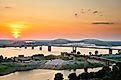 Sunset over the Mississippi River