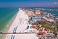 Aerial view of Clearwater Beach, Florida.