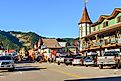 Picturesque Bavarian-themed buildings in Leavenworth, Washington. Editorial credit: Kirk Fisher / Shutterstock.com.