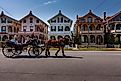 A carriage in front of Victorian homes in the town of Cape May, New Jersey. Editorial credit: Steve Rosenbach / Shutterstock.com