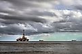 An oil rig in Trinidad and Tobago. 