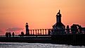 A sunset view of Lake Michigan. Photography by Braydon Carter via Shutterstcok