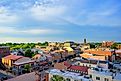 A panoramic aerial view of the suburban area in West Chester, USA.