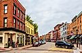 Historical Galena Town Main Street in Illinois of USA