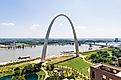 The Gateway Arch on the riverfront of downtown St. Louis. Editorial credit: Joe Hendrickson / Shutterstock.com