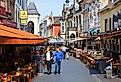 City view with restaurants in the old town of Valkenburg. Image credit Christian Mueller via Shutterstock.