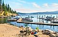 The picturesque Lake Coeur d'Alene in Coeur d'Alene, Idaho.