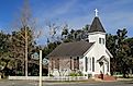 Our Lady Star of the Sea Catholic Church is one of the oldest religious structures in St. Marys Historic District, St. Marys, Georgia. Editorial credit: William Silver / Shutterstock.com