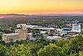 Town skyline of Hot Springs, Arkansas.