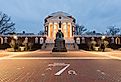 The University of Virginia in Charlottesville, Virginia at night. Image credit Felix Lipov via Shutterstock. 