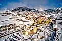 Aerial view of the Ski Resort Town of Crested Butte, Colorado.