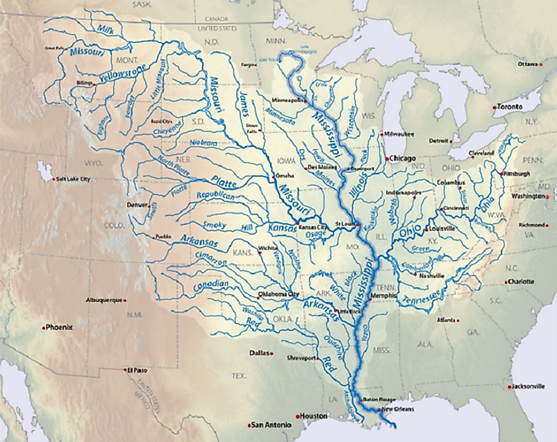 United States Drainage Basins Map