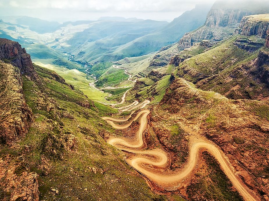 Which Countries Border Lesotho WorldAtlas Com   Sani Pass Drakensberg Lesotho Africa 