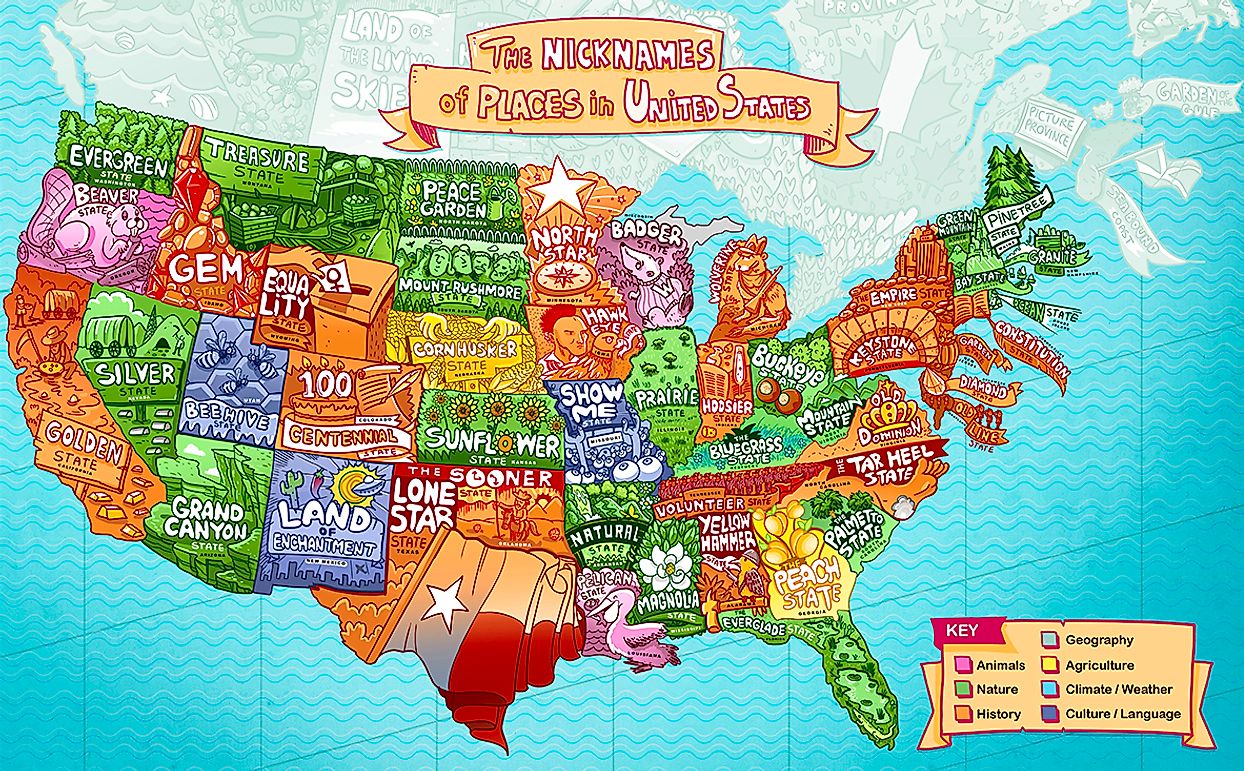 This Map Reveals the Nickname of Every State and Province 