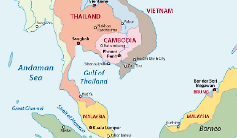 Which Countries Border The Gulf Of Thailand? - WorldAtlas.com