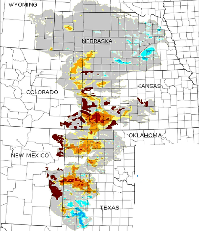 Ogallala Aquifer Depth Map